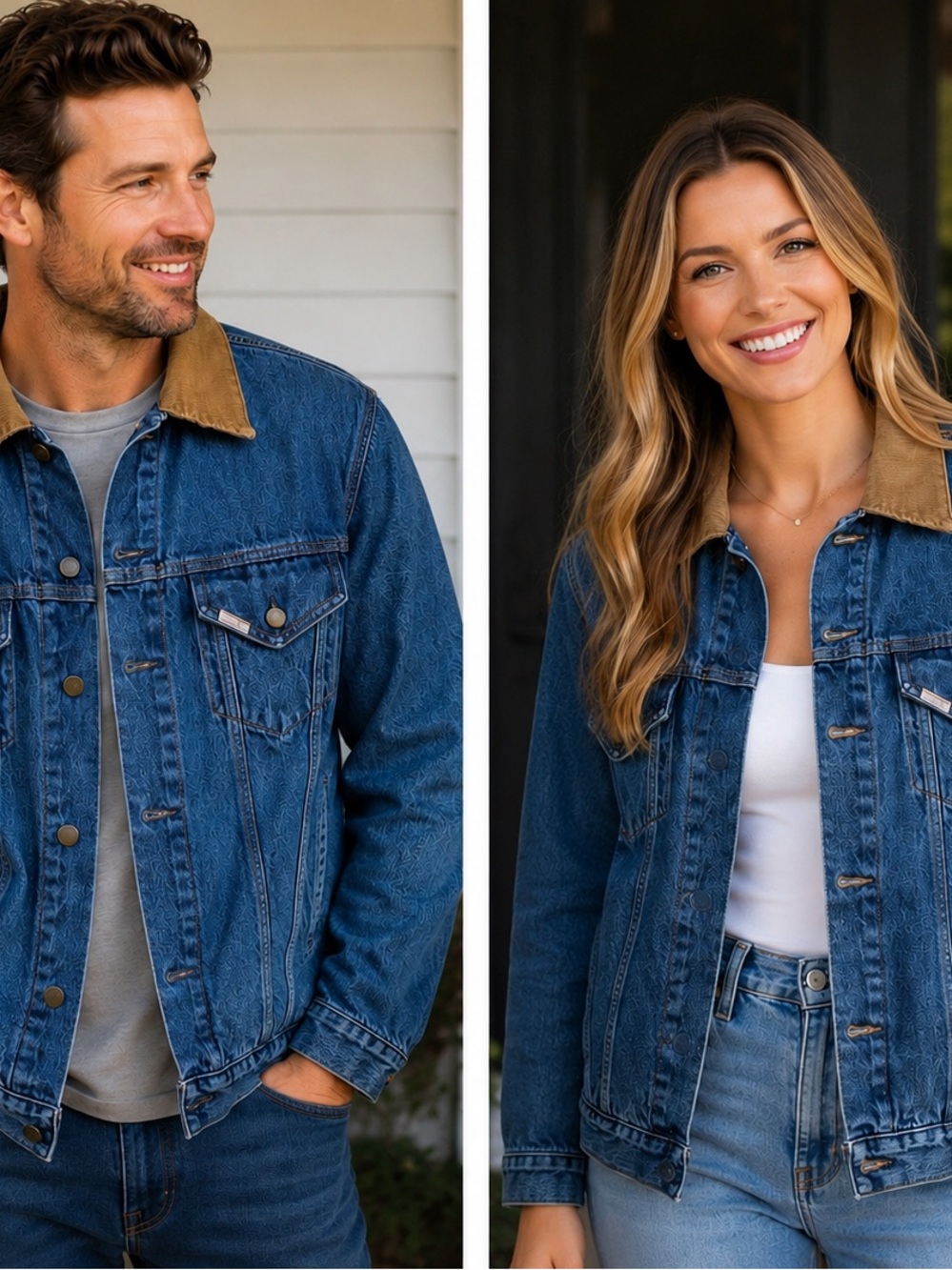 Vintage Carhartt Denim Trucker Jacket with Corduroy Collar